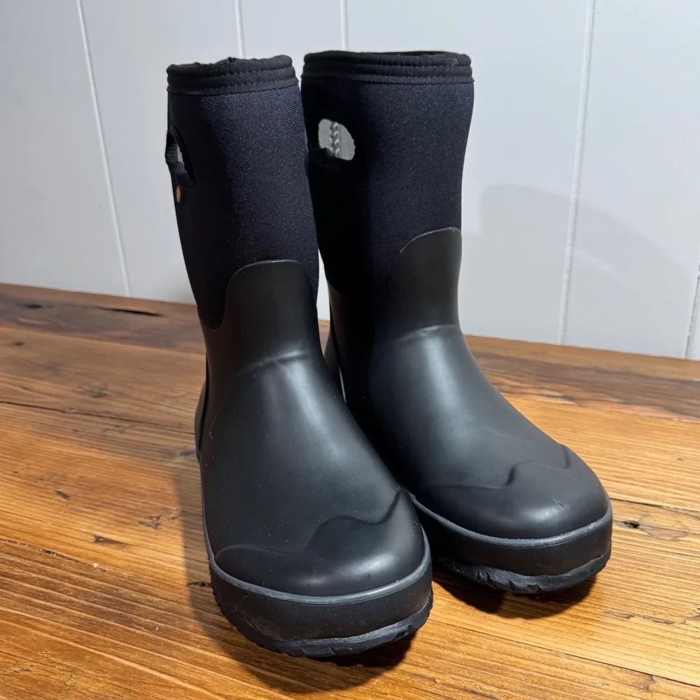 Bogs Grasp Solid Boots Youth Kids 5 Black Waterproof Winter Snow Rain 78755-001